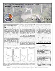 National Astronomy and Ionosphere Center Arecibo Observatory OM  Y AND IO