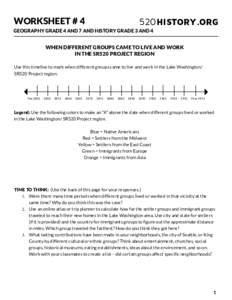 WORKSHEET # HISTORY.ORG Geography Grade 4 and 7 and History Grade 3 and 4