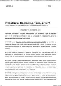 Presidential Decree No. 1246, s. 1977 | Official Gazette of the Republic[removed]of 4 http://www.gov.ph[removed]presidential-decree-no-1246-s-1977/