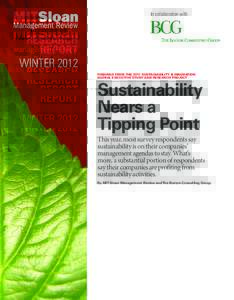 In collaboration with  RESEARCH REPORT WINTER 2012 FINDINGS FROM THE 2011 SUSTAINABILITY & INNOVATION