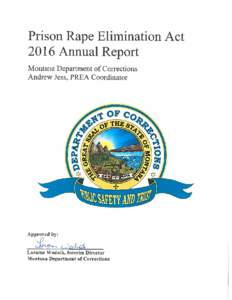 Prison Rape Elimination Act 2016 Annual Report