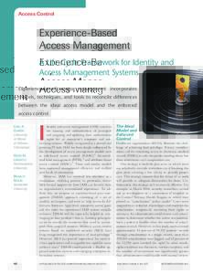 Access Control  Experience-Based Access Management A Life-Cycle Framework for Identity and Access Management Systems