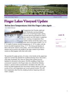 Finger Lakes Grape Program  January 15, 2015 Below Zero Temperatures Visit the Finger Lakes Again Hans Walter-Peterson