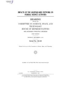IMPACTS OF THE LIGHTSQUARED NETWORK ON FEDERAL SCIENCE ACTIVITIES HEARING BEFORE THE  COMMITTEE ON SCIENCE, SPACE, AND