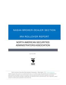 NASAA Broker-Dealer SectionIRA Rollover Report