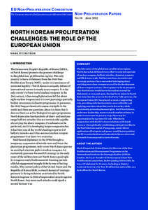 North Korean proliferation challenges: the role of the European Union, Non-proliferation papers no. 18