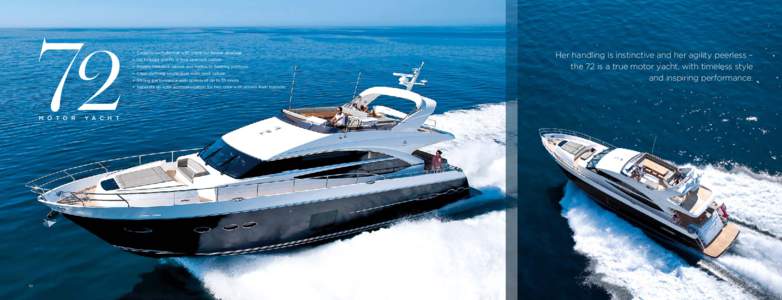72 M O T O R 52  • Exceptional flybridge with crane for tender stowage