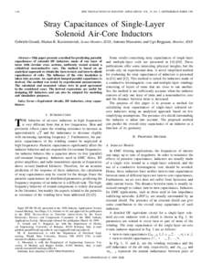1162  IEEE TRANSACTIONS ON INDUSTRY APPLICATIONS, VOL. 35, NO. 5, SEPTEMBER/OCTOBER 1999 Stray Capacitances of Single-Layer Solenoid Air-Core Inductors