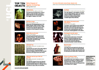 top ten Objects Petrie Museum of Egyptian Archaeology self-guided tour