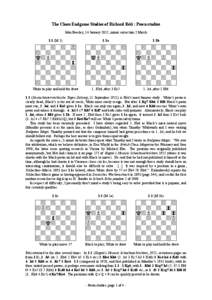 The Chess Endgame Studies of Richard Réti : Pawn studies John Beasley, 14 January 2012, minor correction 2 March 1.1 (M 1)