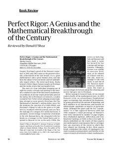 Book Review  Perfect Rigor: A Genius and the
