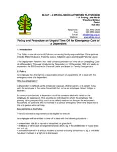 Policy and Procedure on Unpaid Time Off for Emergency Care of a Dependent