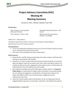 Plaistow Commuter Rail Extension Study  Project Advisory Committee (PAC) Meeting #6 Meeting Summary January 6, 2015, 1:00 pm, Plaistow Town Hall