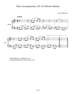 Piano Accompaniment, STL 384 (Mozart Alleliua) Kevin McKinney Brightly Piano