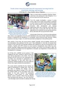 Youth action research points towards community learning hubs for interaction, sharing, and learningMay 2017, Capul, Northern Samar, Philippines Capul is a small island municipality in Northern Samar, a province in