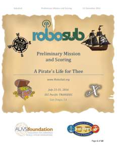 RoboSub  Preliminary Mission and Scoring 12 December 2015