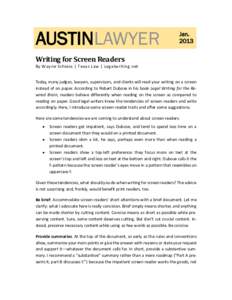 AUSTINLAWYER  JanWriting for Screen Readers