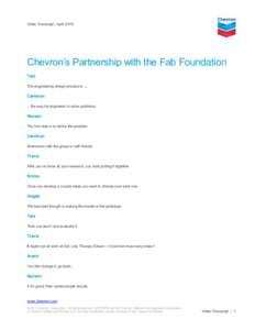 Chevron’s Partnership with the Fab Foundation