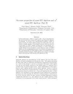 On some properties of quasi-MV algebras and quasi-MV algebras. Part IV √  0