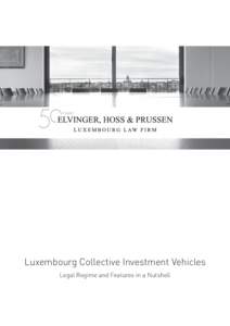 Luxembourg Collective Investment Vehicles Legal Regime and Features in a Nutshell TYPES OF COLLECTIVE INVESTMENT VEHICLES AVAILABLE IN LUXEMBOURG