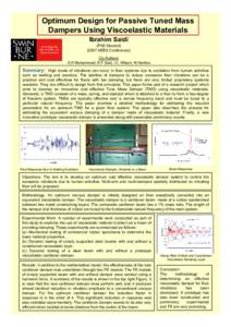 Optimum Design for Passive Tuned Mass Dampers Using Viscoelastic Materials Ibrahim Saidi (PhD Student[removed]AEES Conference] Co-Authors