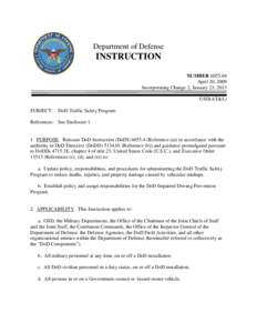 DoD Instruction[removed], April 20, 2009; Incorporating Change 2, January 23, 2013