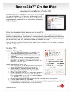 ®  Books24x7 On the iPad A quick guide to using Books24x7 on the iPad ®