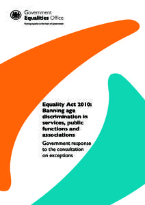 Equality Act 2010: Banning age discrimination in services, public functions and associations