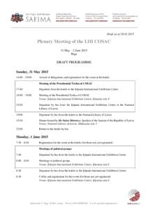 Draft as ofPlenary Meeting of the LIII COSAC 31 May – 2 June 2015 Riga