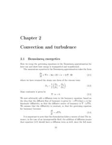 Chapter 2 Convection and turbulence 2.1 Boussinesq energetics