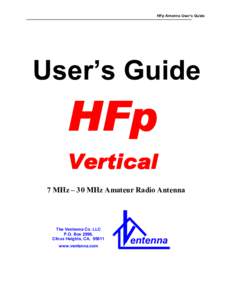 HFp Antenna User’s Guide  User’s Guide HFp Vertical