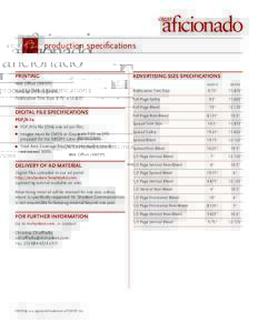 production specifications  Printing ADVERTISING SIZE SPECIFICATIONS