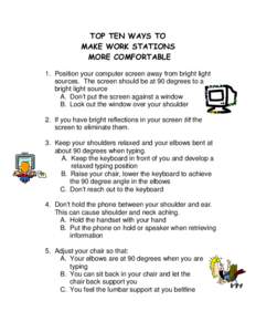 Microsoft Word - TOP TEN WAYS TO workstation.doc