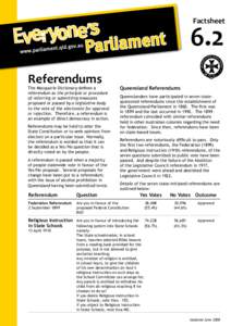 Factsheet  6.2 Referendums  The Macquarie Dictionary defines a