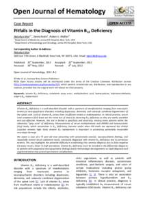 Open Journal of Hematology Open Journal of Hematology, 2010, 1-4 OPEN ACCESS  Case Report