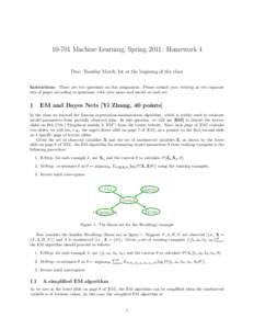 [removed]Machine Learning, Spring 2011: Homework 4 Due: Tuesday March 1st at the begining of the class Instructions There are two questions on this assignment. Please submit your writeup as two separate sets of pages accor