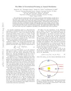 The Effect of Gravitational Focusing on Annual Modulation Samuel K. Lee,1 Mariangela Lisanti,1 Annika H. G. Peter,2 and Benjamin R. Safdi3