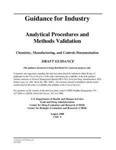 Guidance for Industry Analytical Procedures and Methods Validation