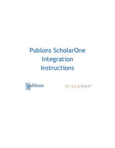 Publons ScholarOne Integration Instructions    