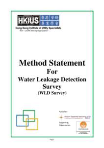 Leakage Detection of Buried Water Mains - Water Leakage Detection Survey  Method Statement Non – profit Making Organization