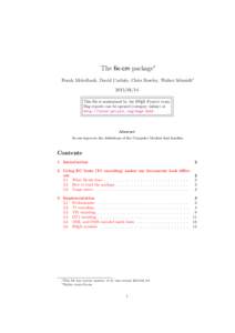 The fix-cm package∗ Frank Mittelbach, David Carlisle, Chris Rowley, Walter Schmidt† This file is maintained by the LATEX Project team. Bug reports can be opened (category latex) at http://latex-project.org