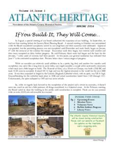 Volume 14,Issue 1 14 Newsletter of the Atlantic County Historical Society  SPRING 2016