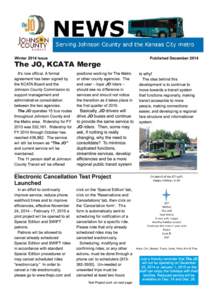 Winter[removed]Issue  The JO, KCATA Merge It’s now official. A formal agreement has been signed by the KCATA Board and the