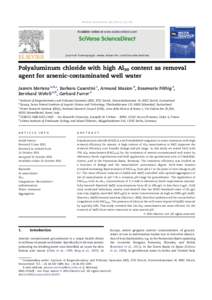 Polyaluminum chloride with high Al30 content as removal agent for arsenic-contaminated well water