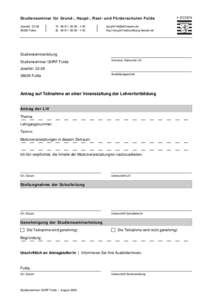 Studienseminar für Grund-, Haupt-, Real- und Förderschulen Fulda JosefstrFulda ℡  50   53