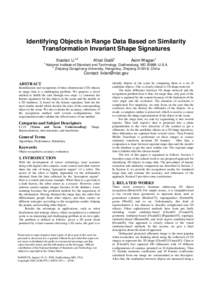 Identifying Objects in Range Data Based on Similarity Transformation Invariant Shape Signatures 1 Xiaolan Li1,2