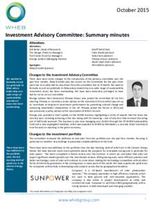 OctoberInvestment Advisory Committee: Summary minutes Attendees: Attendees: Seb Beloe (Head of Research)