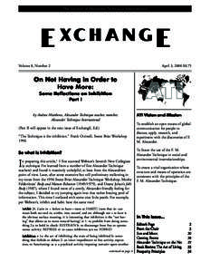 The Journal of Alexander Technique International  X C H A