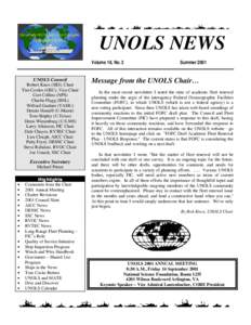 UNOLS NEWS Volume 18, No. 2 UNOLS Council Robert Knox (SIO), Chair Tim Cowles (OSU), Vice-Chair