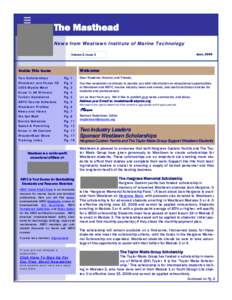 The Masthead News from Westlawn Institute of Marine Technology June, 2008 Volume 2, Issue 2